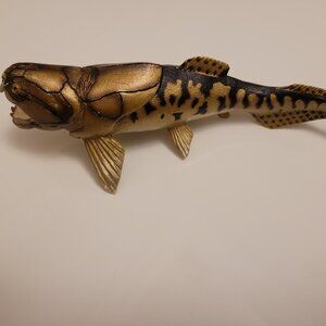 Gold Dunkleosteus Figure 7 Inches Long - Mint Condition